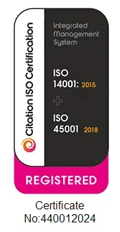ISO 14001 and ISO 45001 certified