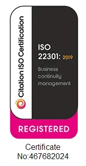ISO 22301:2019 certified