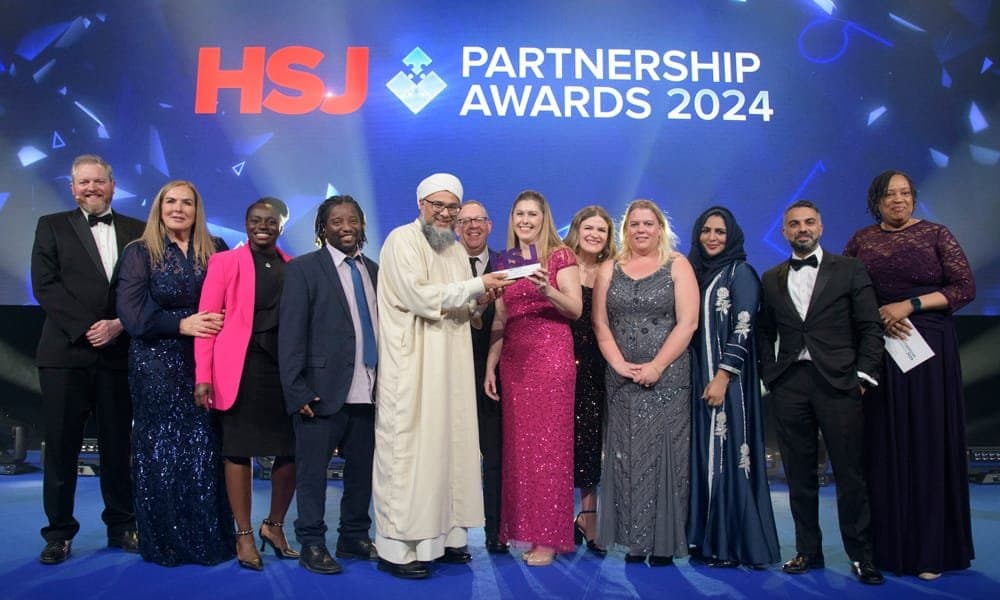 The SAH team on stage at the HSJ Partnership Awards 2024